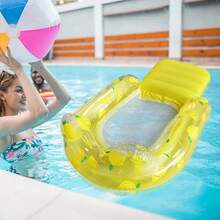 1pc Summer Inflatable Water Floating Hammock, Water Tube Foam Float, Pool Lounge Chair - Yellow Square Leg Support - View 3