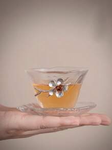 1 pieza/2 piezas/4 piezas Taza de té de vidrio con textura de martillado, vidrio resistente al calor, elegante para el té de la tarde, taza de expreso, taza de té, adecuada para fiestas de té, reuniones, fiestas y uso diario en el hogar, de vuelta a la escuela