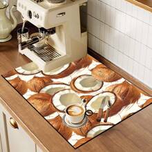 1 buc. Covoraș absorbant pentru uscare, covoraș pentru aparat de cafea, model de desene animate, covoraș de scurgere pentru cafea făcută manual, covoraș de uscare pentru blat de bucătărie, covoraș de scurgere anti-alunecare rezistent la căldură, tampon de scurgere de diatomite, ascunde petele, covoraș de drenaj de bucătărie foarte puternic, covoraș de vase ușor de curățat, potrivit pentru bucătărie, petreceri, petreceri, bar, decor acasă, petreceri