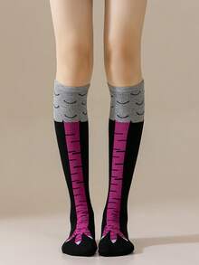 1 Pair Kids Chicken Claw Cartoon Knee-High Socks, Stretchy Breathable Toddler Casual Socks For Daily Wear, Vacation, Birthday Party, Suitable For All Seasons - Multicolor - View 18