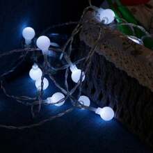 1 dây đèn LED hình quả bóng, chạy bằng pin, thích hợp để trang trí nhà cửa, phòng ngủ, ban công, lều cắm trại, đám cưới - Nhiều màu - Xem 21