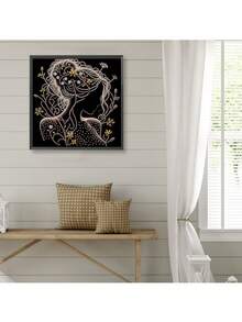 1 pezzo Set di pittura a diamante a forma di donna elegante, kit fai-da-te 5D con diamanti a forma speciale e cristallo, decorazione murale domestica, adatto per soggiorno, camera da letto, studio, corridoio, senza cornice 30cm*30cm