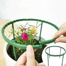 4/2 piezas Soporte de enrejado de plástico semicircular para macetas de plantas, soportes para flores de jardín