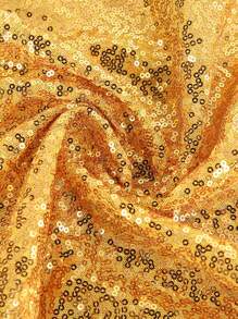 1pc Sparkly Embroidered Sequin Fabric Piece, Precut DIY Material For Dress, Wedding Gown, Bag, Tablecloth, Wedding Party Decor