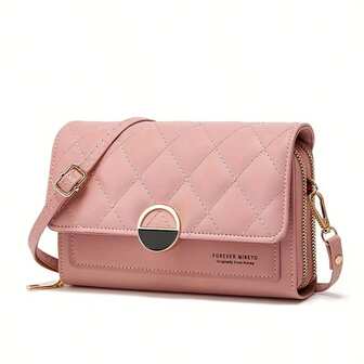 New Fashion Women's Crossbody Bag With Zipper Pocket Solid Color Ladies Handbag Clutch Purse Card Holder Wallet Purse Wallet