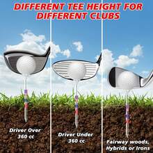 Premium Golf Tees,Unbreakable Transparent Plastic Golf Tees, Reduces Friction & Side Spin, Golf Accessories Gift For Men American Flag(30/50 Count) - Blue and White - View 8