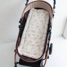 1pc Baby Stroller Seat Cushion, Breathable & Soft Baby Car Seat Liner, Soft Polyester Stroller Pad, Skin-Friendly Dotted Design, Thickened Non-Slip Baby Carriage Cotton Mat, Reversible Cradle Bed Mattress