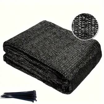 Filet d'ombrage de jardin avec 20 sangles, peut bloquer 40% des rayons UV, réduire la chaleur, protéger les plantes, convient pour le jardin, la serre, les espaces extérieurs de la maison, noir