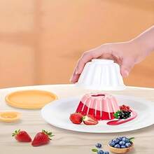2件套/4件套，布丁和慕斯蛋糕模具，ABS塑料烘焙工具，适用于制作果冻、意式奶冻、蛋奶沙司和巧克力甜点 - 彩色 - 查看 9