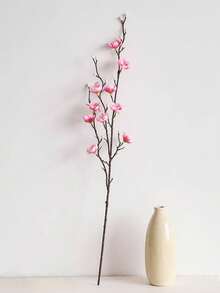 4/8 件粉色梅花仿真花 21.7 英寸假冬梅长茎塑料花家居酒店办公室婚礼派对花园装饰