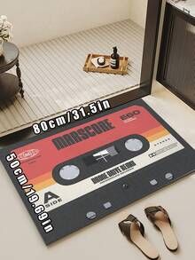 1 件复古设计轻质防滑区域地毯 - 涤纶地毯，带有复古“70 年代超级声音”图案，适用于室内/室外入口、厨房、阳台或卧室垫，防污，易于护理，可机洗，可熨烫，轻质家用地毯家居浴室装饰地毯户外地毯门垫秋季装饰浴室配件返校入口装饰 - 彩色 - 查看 17