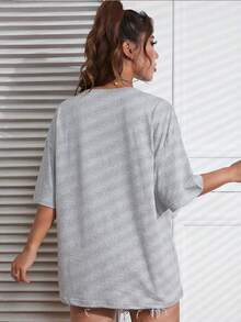 100% Cotton Unisex Round Neck Short - Sleeve T - Shirts: "Bridgerton" - Inspired "Spill The Tea" Basic Tees For Summer - 灰色 - 查看 2