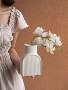 1 pieza Jarrón cerámico artesanal, decoración floral de belleza sencilla para la sala de estar, soporte de flores de inspiración vintage