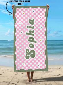 Customizable Name Beach Towel, Personalized Text Bath Towel, Adult Pool Towel, Bathrobe, Holiday Gift, Holiday, Surfing, Beach Towel, Wedding Couple Commemoration Gift, Valentine's Day/Birthday Gift Beach, Pool, Bathing Necessity Bathroom Decor, Beach Mode On Beach Essentials, Custom, Personalized, Unique, Ideal Gifts For Him, For Anniversaries, For Valentine's Day, For Mother's Day, For Weddings, For Housewarming,Vacay Vibes,Home & Living,Haunt Your Home, Autumn Home Refresh