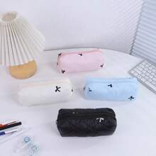 1pc Cute Bow Pencil Case, Large Capacity Student Stationery Organizer Bag, Fashionable Design,Back To School,School Supplies,Pencil Pouch,School Bag