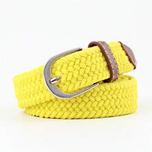 1 pieza Cinturón elástico ajustable tejido con 22 colores, 2,5 cm de ancho, 100 cm de largo, para verano, escuela