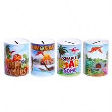 1pc Universal Sealed Coin Bank, (Small 10.5cm, Medium 12.5cm) Cartoon Design Decorative Piggy Bank, (Recommended Medium 12.5cm) For Saving USD, EUR, AUD, GBP, SAR, TMT, EGP, CHF Coins, Small Metal Coin Collection Box