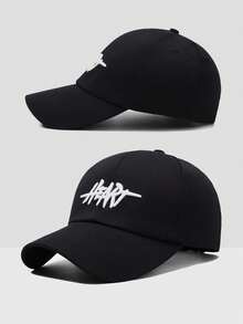 1pc Four Season Letter Baseball Cap, Polyester Outdoor Sunshade, Windproof Cap, Big Head Circumference, Looks Slim On The Face - Color - View 2