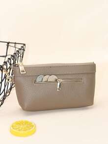 Fashionable Multipurpose Dual Zipper Handheld Wallet For Women Wallet Purse Wallet Wallet - Khaki - View 9