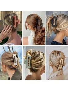 6 件装女士时尚简约方形发夹，适合日常使用和礼物发夹发夹发夹发夹秋冬发夹发饰女士度假装女士