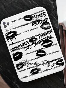 1pc American Comic Lips Print Letter Pattern Anti-Drop Tablet Case, Built-In 360 Degree Thick Anti-Drop Protection Compatible With Ipad 10th Gen 10.9 Inch, Portable Leather 10.2 Inch Tablet Protective Cover - Multicolor - View 2