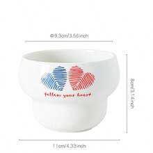 1pc Couple Heart Ceramic Coffee Mug, High Quality Hand-Painted Design Latte Cup, Suitable For Daily Use - Multicolor - View 2