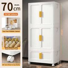 折叠衣柜，免安装家用卧室简易衣服收纳柜，可收纳儿童、衣服和服装 - 彩色 - 查看 21