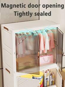 5/4/3/2/1 Layer Folding Wardrobe Closet, No Installation Required, Plastic Storage Cabinet For Baby Clothes, Household Use For Living Room And Bedroom