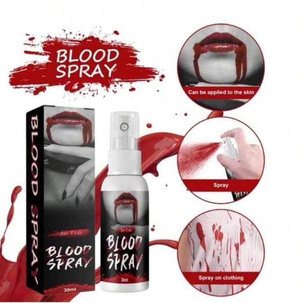 1 Stück JueFish Fake Blut Spray, Halloween realistisch simulierte Blut Flüssigkeit COS Make-up Dekoration Bühnenbild Requisiten