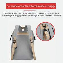 Diaper Bag Backpack For Mother And Baby, Multifunctional Diaper Backpack, Large-Capacity Waterproof And Multifunctional Travel Backpack Can Store Bottles, Diapers, Milk Powder, Clothes - Grey - View 4