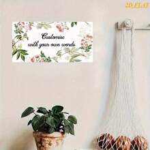 2D Flat Customizable Floral Wooden Sign - Personalized Text Plaque, Rose And Leaf Design, Rustic Wall Hanging Decor, Suitable For Home, Office Or Gift, 2D Flat