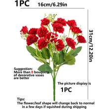 1 件人造绣球花丝绸康乃馨花束假球根菊花适用于春秋季装饰、婚礼花瓶适用于家庭、房间、餐厅、卧室、浴室装饰、母亲节礼物、节日生日派对配件、户外花园装饰、秋季装饰、秋季