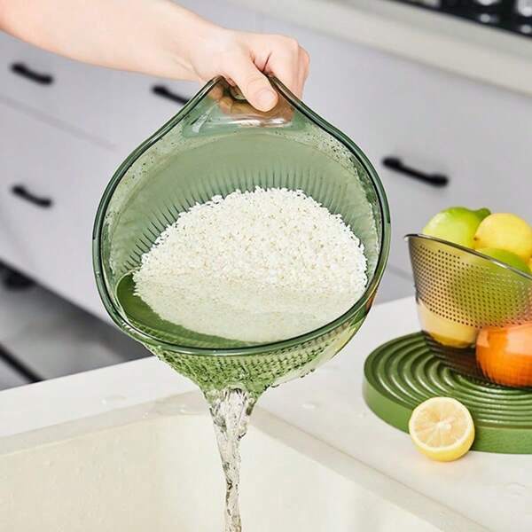 Colador para lavar arroz, estilo minimalista, de malla fina antifugas, con asa, canasta escurridor multiuso reforzada para verduras y frutas