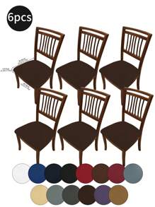 1pc/4pcs/6pcs Solid Color Stretch Spandex Seat Covers, Washable Protector Covers Suitable For Restaurant, Hotel, Home
