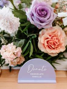 1PC Custom Acrylic Buffet Food Name Sign, Food Table Tent Card, Food Tag, Cute Buffet Card, Food Label, Modern Buffet Signage, Wedding Food Buffet Sign,Dessert Bar Sign.,Graphic Print - Self-service Label - View 4