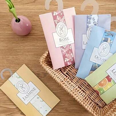 20 件悬挂式香囊，玫瑰、茉莉、薰衣草、百合、柠檬、海洋香味，适用于抽屉、壁橱、衣柜、浴室、汽车、情人节、装饰和其他节日