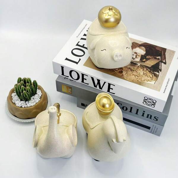 1pc,Pig (All Things Go Smoothly), Elephant (Everything Takes On A New Look), Horse (Achieve Immediate Success) Statue Ornaments. These Are Creative Animal - Themed Ornaments, Light