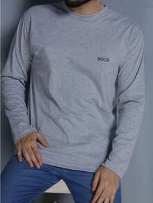 BOOS Men's Long Sleeve T-Shirt - Grey - View 1