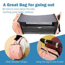 Mochila multifuncional de gran capacidad para maternidad y bebé,navidad - Rosa - Ver 7