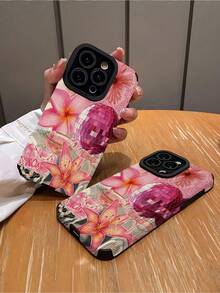 Funda para teléfono Apple 1 pieza Patrón de raqueta y lazo rosa vintage Rayas verticales Funda blanda anticaída de cuero sintético Compatible con funda para phone y 15/15 Plus/15 Pro/15 Pro Max 1 pieza - Multicolor 2 - Ver 3