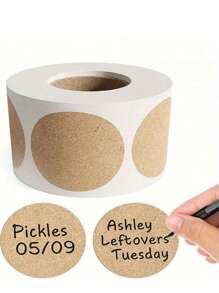 500pcs Mini Brown Kraft Round Label Stickers, DIY Stickers, Holiday Decorations, Seal Stickers For Gifts And Packaging, Plain Spiral Sketchbook, Simple And Portable Sketch Pads