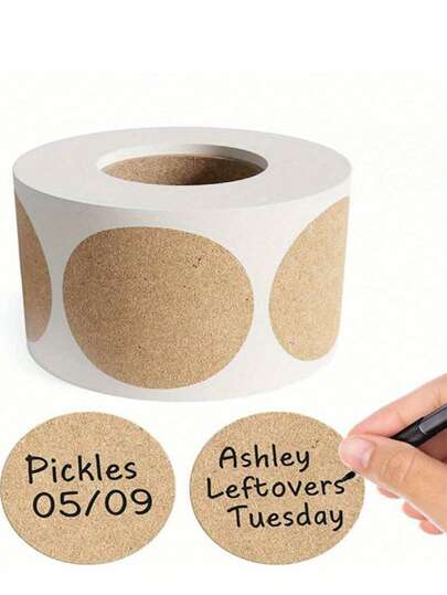 500pcs Mini Brown Kraft Round Label Stickers, DIY Stickers, Holiday Decorations, Seal Stickers For Gifts And Packaging, Plain Spiral Sketchbook, Simple And Portable Sketch Pads