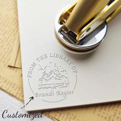 Custom Embosser Design, Library Embosser, Book Lover Gift, Ex Libris Of, Book Belongs To,Personalized Book Embosser/Custom From The Library Of Book Embosser/Book Stamp/Library Embosser/Book Lover GiftLIBRARY EMBOSSER/Personalized Logo Embosser/Custom Book Embosser From The Library/Mountain Embosser,Multi-Functional,Durable,Ornamental,Reusable,Exquisite,Stylish,High-Quality,Colorful,Modern,Custom,Personalized,Unique