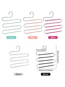 1pc Stainless Steel Hanger, Multiple Colors Available, Non-Slip Space Saving Clothes Storage Rack For Pants Jeans Scarves, Multi-Function Hanger, Wardrobe Organizer, Holiday Decoration Home Decor Spring Decoration
