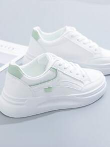 2025 New Fashion White Sneakers With Thick Soles, College Style, Versatile Casual Sports Shoes For Women