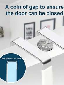 2 Peças Gancho de Ferro no Estilo de Porta de Armário, Suporte de Parede Adesivo Sem Marcas, Suporte de Cabide de Aço Inoxidável, Perfeito para Organizar Roupas, Bolsas, Lenços, etc.