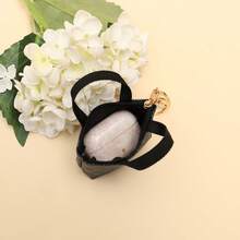 1pc Super Mini Tote Purse Fashion Geometric Splicing Keychain Bag Pendant - Black - View 6