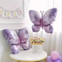 126 peças Balões de Látex Metálicos Roxos Conjunto de Guirlanda e Arco Balões de Folha Borboleta para Casamento, Aniversário, Formatura, Chá de Panela, Decoração de Bottom para Festa