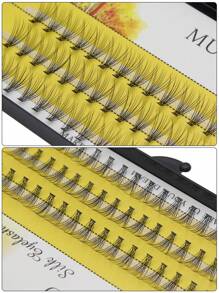 Faux cils 10D, 3 rangées (60 faisceaux) Boucle russe naturelle de haute qualité, douce et facile à transporter, convient pour le maquillage quotidien DIY des cils