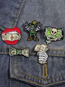 5/30pcs Adorable & Unique Alloy Enamel Brooch Pin Sets - Suitable For Backpack, Hat, Clothing, Perfect Back To School Gift For Girls, Brooch Pins Summer, School - Multicolor - View 2